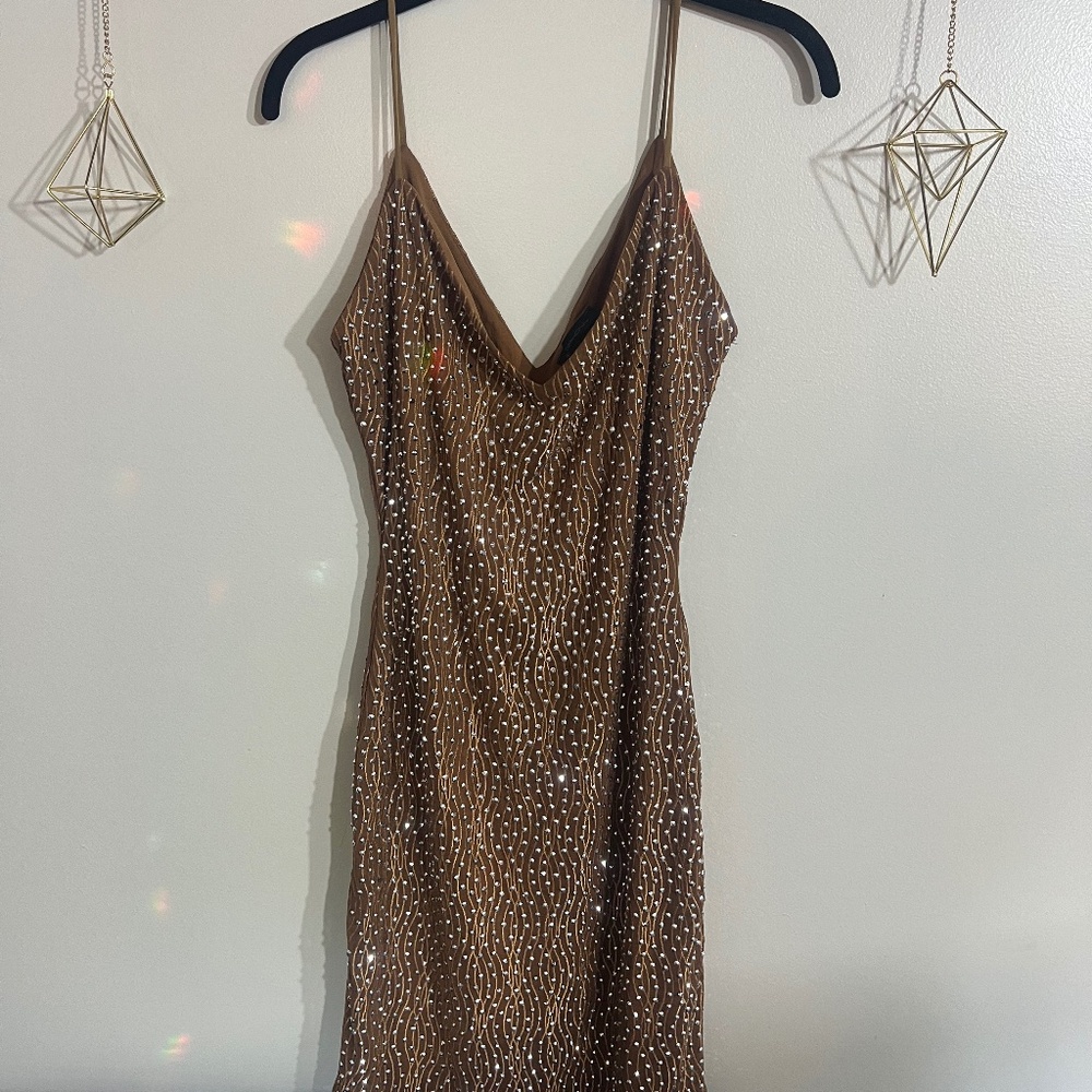 Camel Sparkle Cocktail Dress!